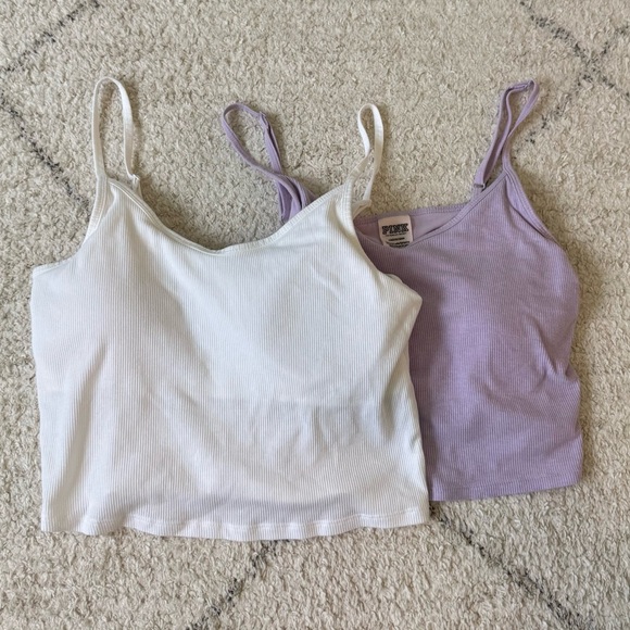 PINK Victoria's Secret Tops - 2 Victoria's Secret PINK tanks with built in bras